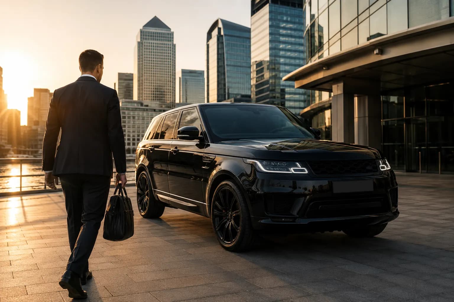 Executive chauffeur opening a luxury car for chauffeur services in Colne