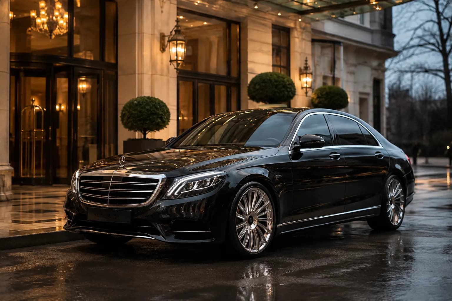 Executive chauffeur opening a luxury car for chauffeur services in Preston